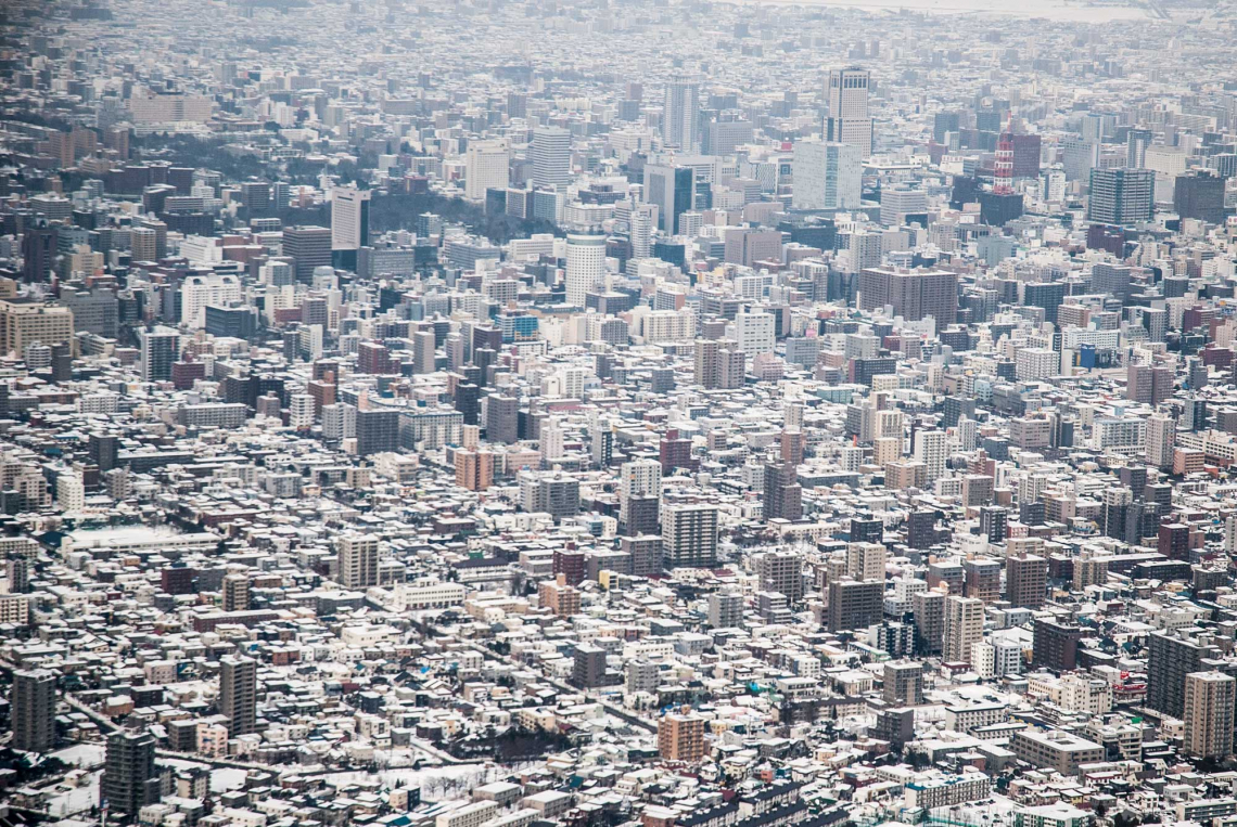 mt. moiwa sapporo, view from top to city CBD