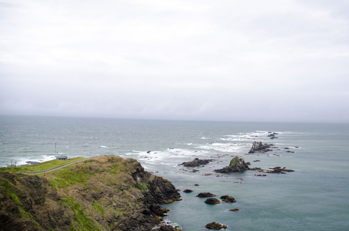 erimo misaki in south cental hokkaido pointing into the pacific ocean